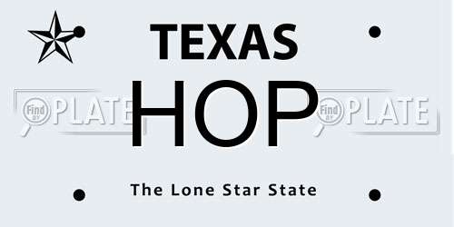 HOP Texas License Plate