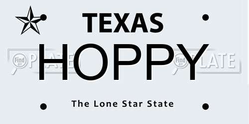 HOPPY Texas License Plate