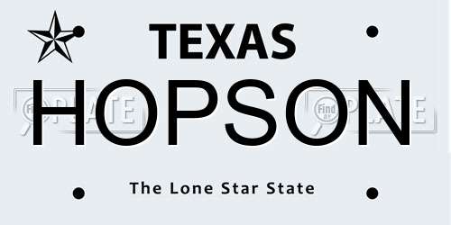 HOPSON Texas License Plate