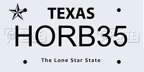 HORB35 Texas License Plate