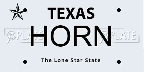 HORN Texas License Plate