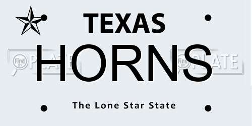 HORNS Texas License Plate