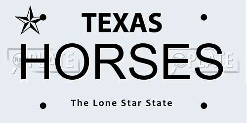 HORSES Texas License Plate