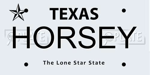 HORSEY Texas License Plate