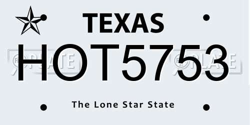 HOT5753 Texas License Plate