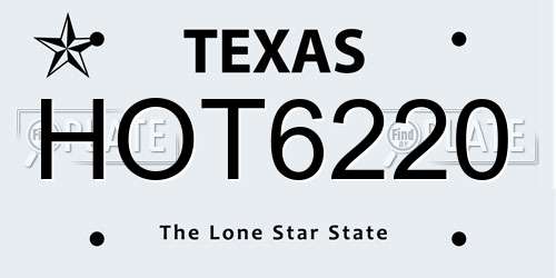HOT6220 Texas License Plate