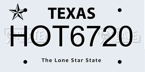 HOT6720 Texas License Plate
