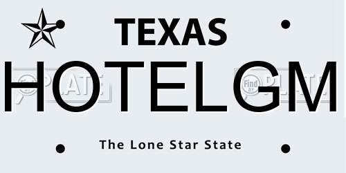 HOTELGM Texas License Plate