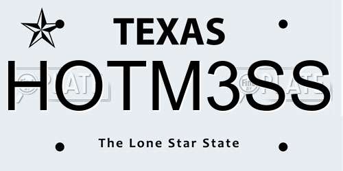 HOTM3SS Texas License Plate