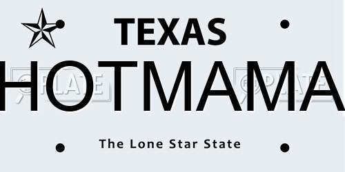 HOTMAMA Texas License Plate