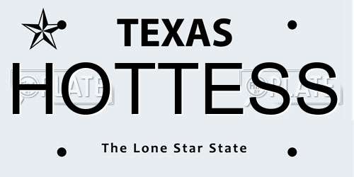HOTTESS Texas License Plate