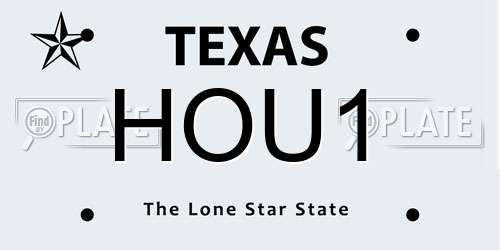HOU1 Texas License Plate