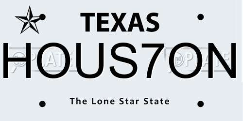 HOUS7ON Texas License Plate