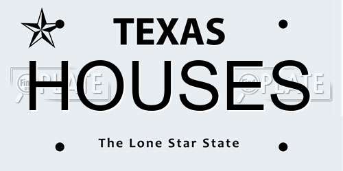 HOUSES Texas License Plate
