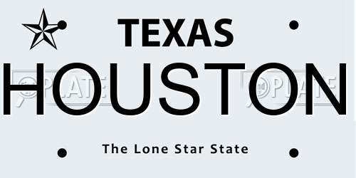 HOUSTON Texas License Plate