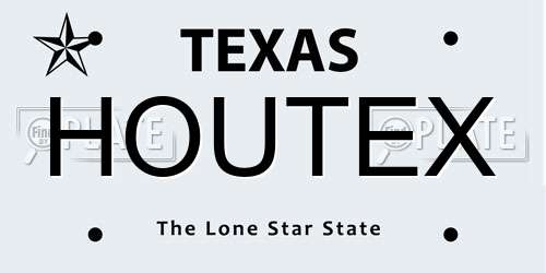 HOUTEX Texas License Plate