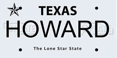 HOWARD Texas License Plate