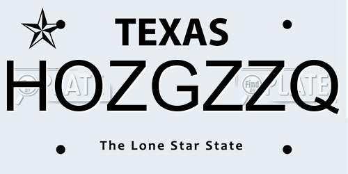 HOZGZZQ Texas License Plate