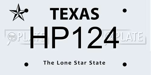 HP124 Texas License Plate