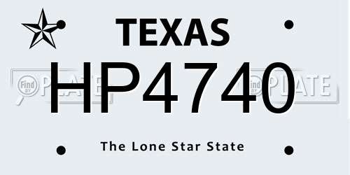 HP4740 Texas License Plate