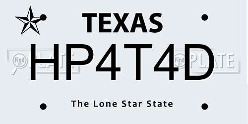 HP4T4D Texas License Plate