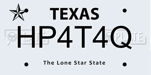 HP4T4Q Texas License Plate