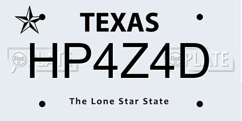 HP4Z4D Texas License Plate