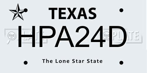 HPA24D Texas License Plate