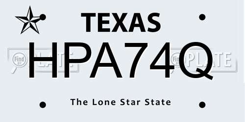 HPA74Q Texas License Plate