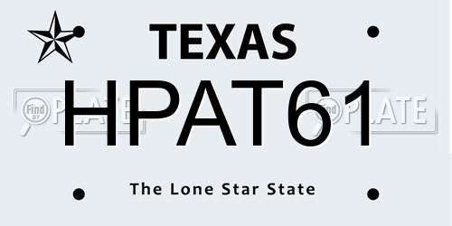 HPAT61 Texas License Plate