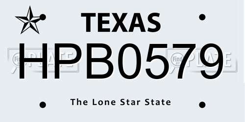 HPB0579 Texas License Plate