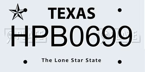 HPB0699 Texas License Plate