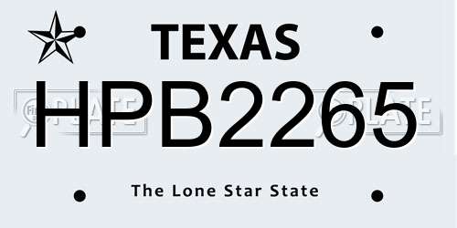 HPB2265 Texas License Plate