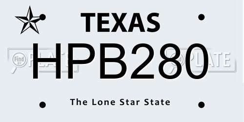 HPB280 Texas License Plate