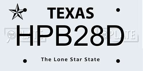 HPB28D Texas License Plate