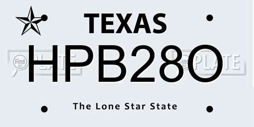 HPB28O Texas License Plate