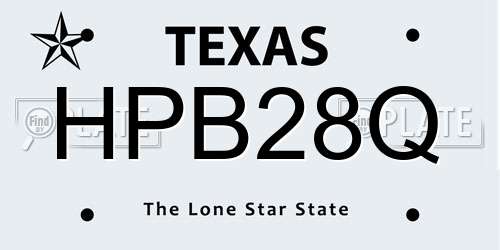HPB28Q Texas License Plate