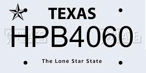 HPB4060 Texas License Plate