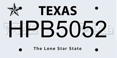 HPB5052 Texas License Plate