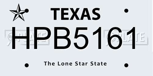 HPB5161 Texas License Plate