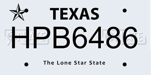 HPB6486 Texas License Plate