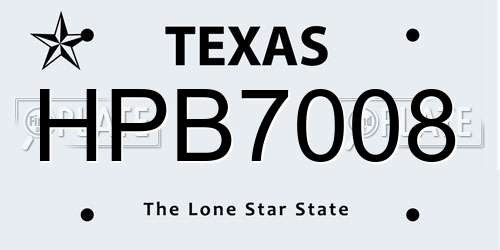 HPB7008 Texas License Plate