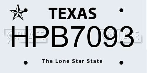 HPB7093 Texas License Plate