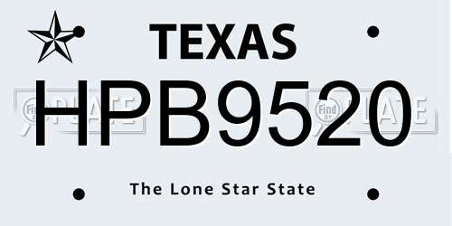 HPB9520 Texas License Plate