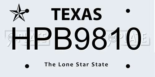 HPB9810 Texas License Plate