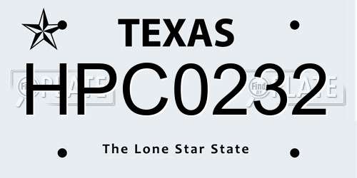 HPC0232 Texas License Plate