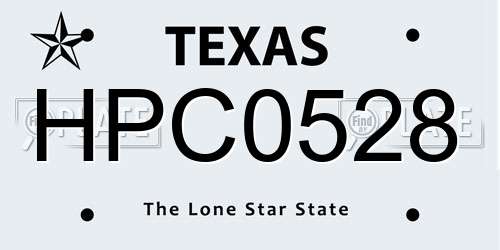 HPC0528 Texas License Plate