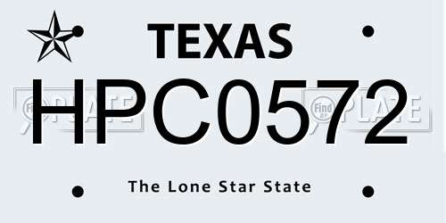 HPC0572 Texas License Plate