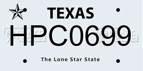 HPC0699 Texas License Plate