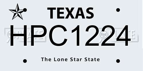 HPC1224 Texas License Plate